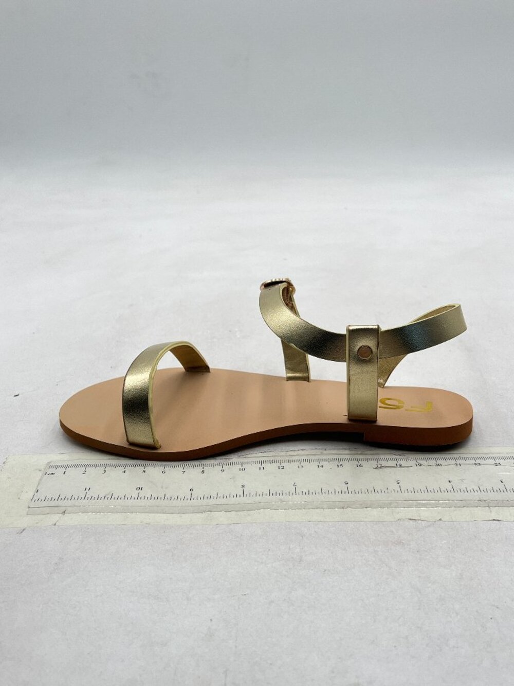 FSJ Gold Casual Open Toe Ankle Strap Sandals Comfort Summer Shoes
